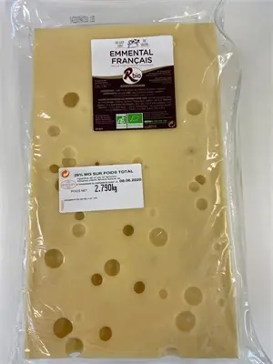 Emmental, portion 200gr (prix/kg)  (bloc)